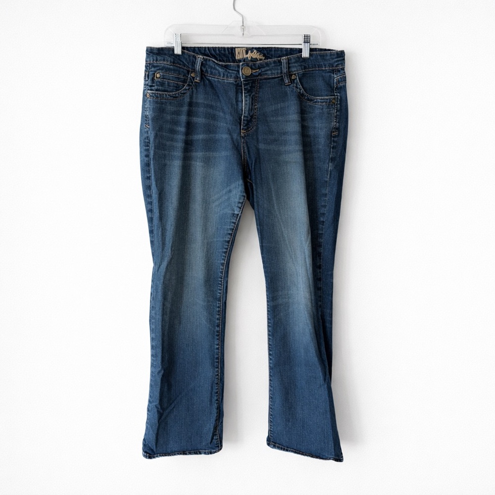 Kut From The Kloth Bootcut Mid Rise Flare Medium Wash Stretch Denim Jeans 16W - Picture 9 of 10